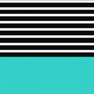 Black & White Stripes with Blue Patch